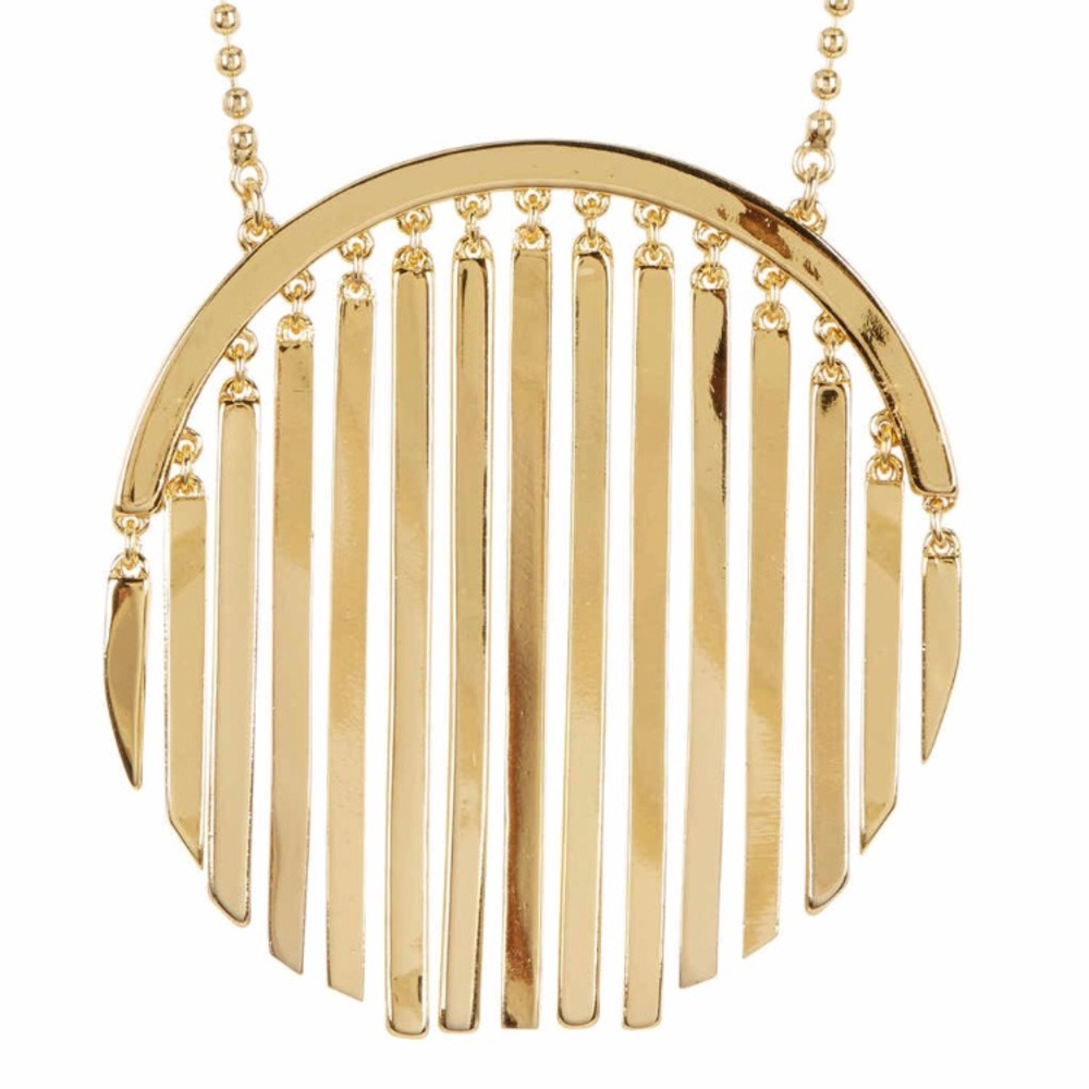 Trina Turk long fringe pendant necklace
